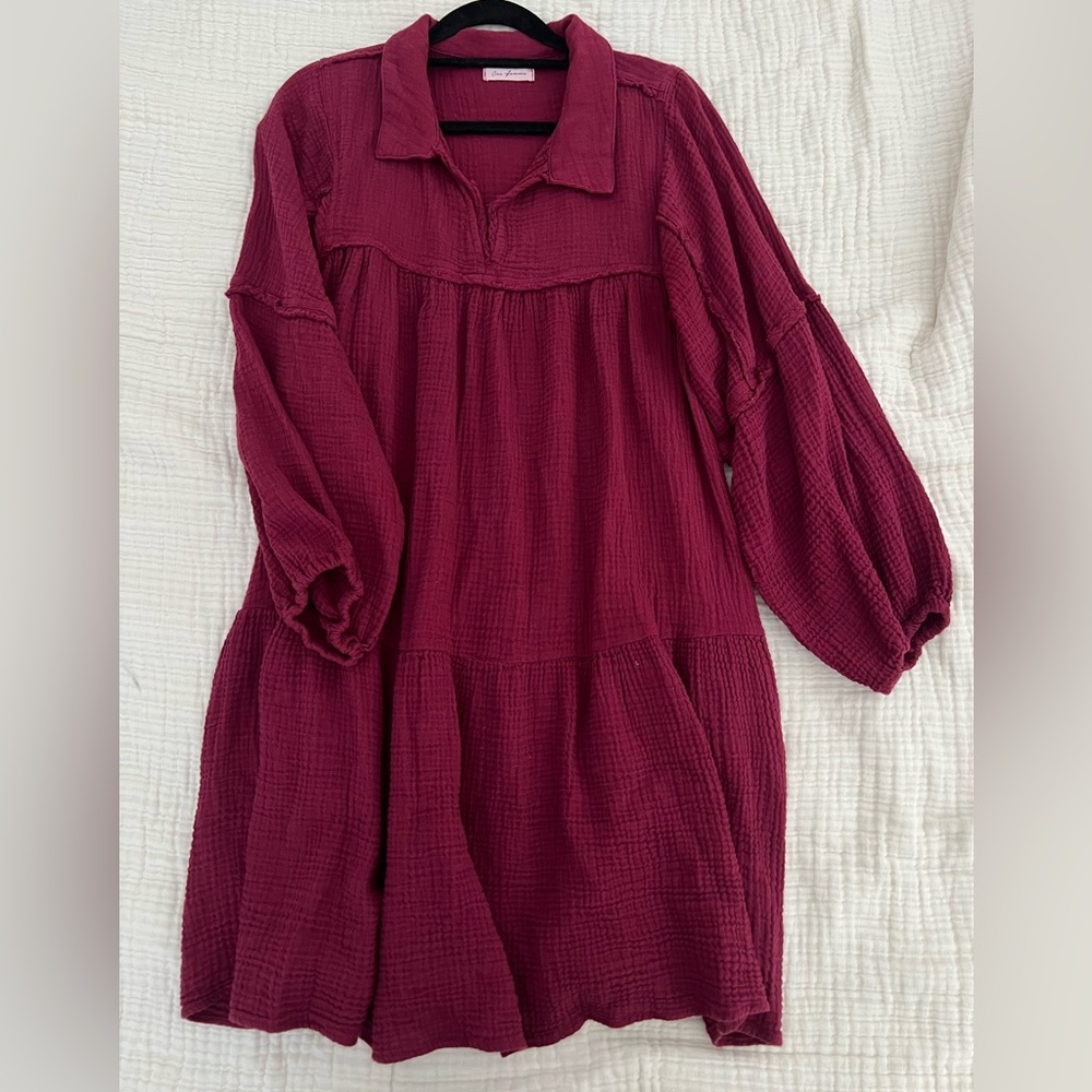 Ces Femme Burgundy Dress